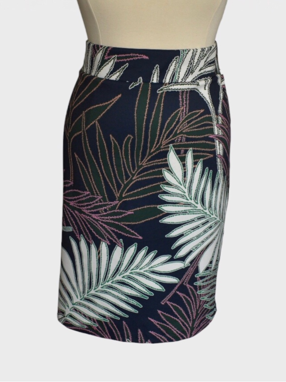 Eloquii Tropical Leaf Print Stretch Pencil Skirt